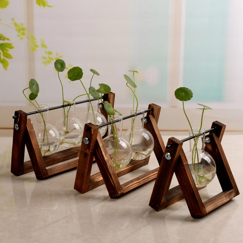 SWING WOODEN STAND HYDROPONIC PLANT CONTAINER